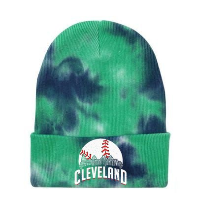 Cleveland Baseball Cityscape Skyline Retro Fan Tie Dye 12in Knit Beanie