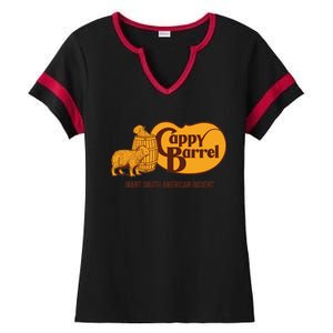 Cappy Barrel; Capybara Country Store Logo Ladies Halftime Notch Neck Tee