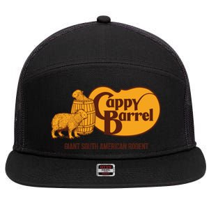 Cappy Barrel; Capybara Country Store Logo 7 Panel Mesh Trucker Snapback Hat