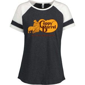 Cappy Barrel; Capybara Country Store Logo Enza Ladies Jersey Colorblock Tee