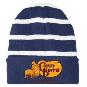 Cappy Barrel; Capybara Country Store Logo Striped Beanie with Solid Band