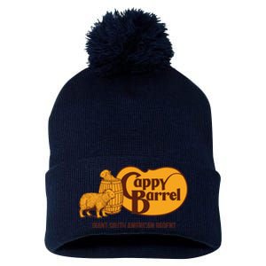 Cappy Barrel; Capybara Country Store Logo Pom Pom 12in Knit Beanie