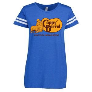 Cappy Barrel; Capybara Country Store Logo Enza Ladies Jersey Football T-Shirt