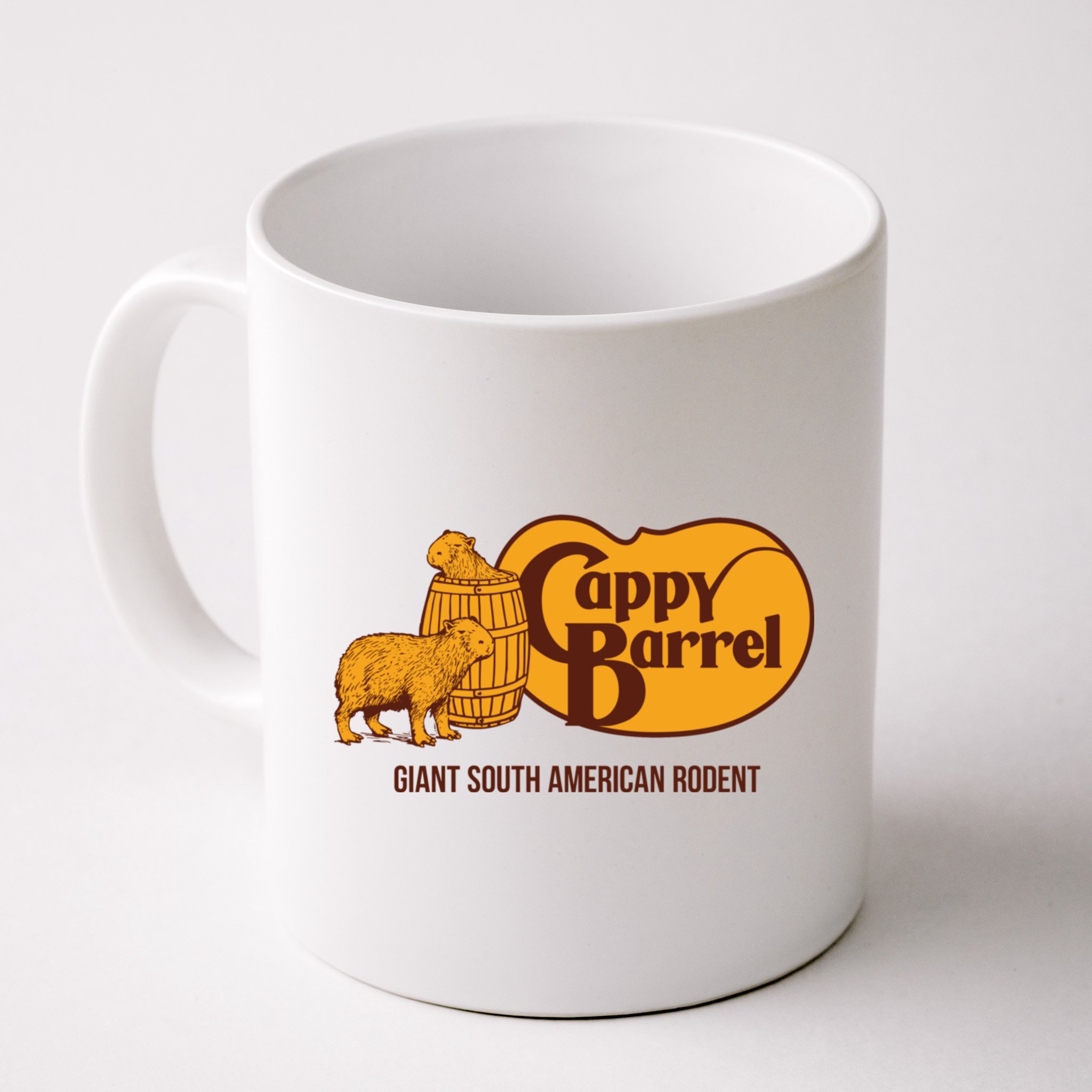 Cappy Barrel; Capybara Country Store Logo Mug