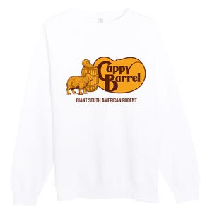 Cappy Barrel; Capybara Country Store Logo Premium Crewneck Sweatshirt