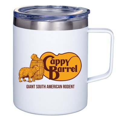 Cappy Barrel; Capybara Country Store Logo 12oz Stainless Steel Coffee Mug