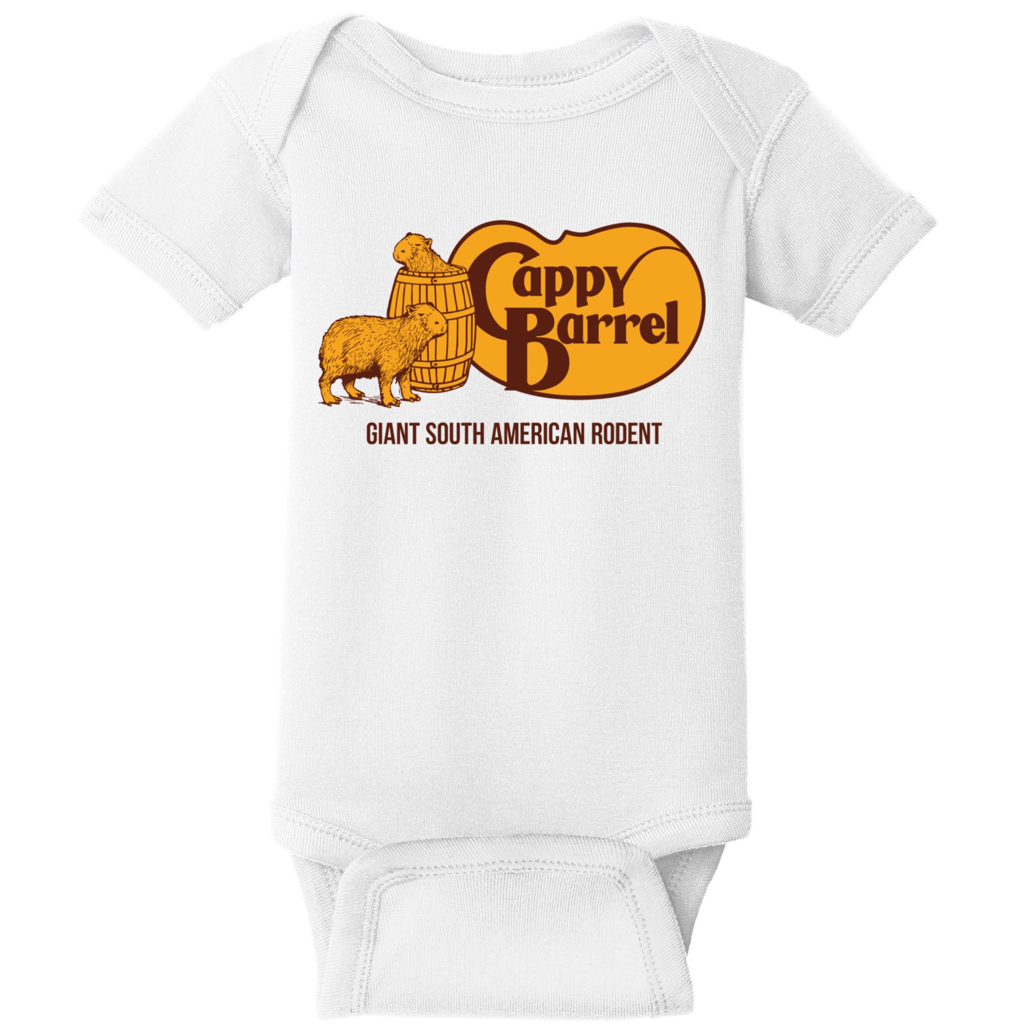 Cappy Barrel; Capybara Country Store Logo Baby Bodysuit