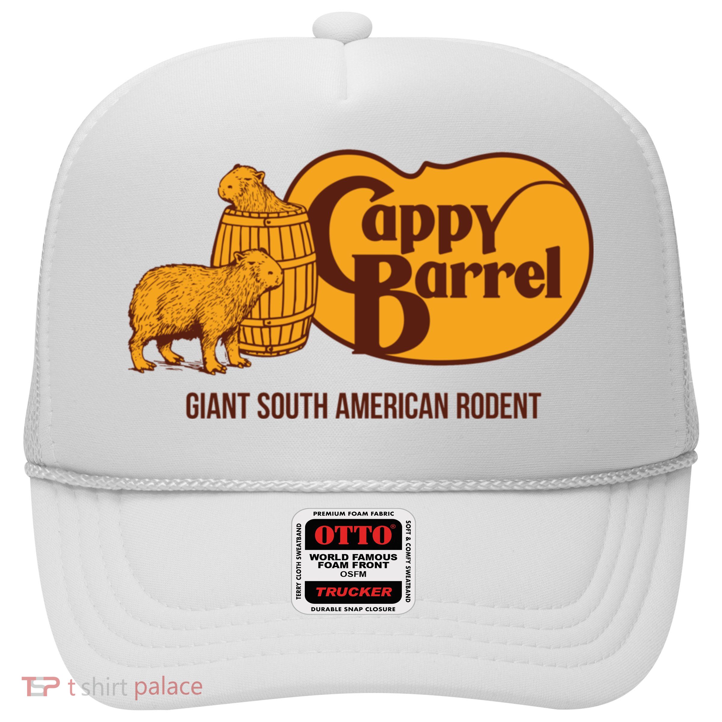 Cappy Barrel; Capybara Country Store Logo Trucker Hat