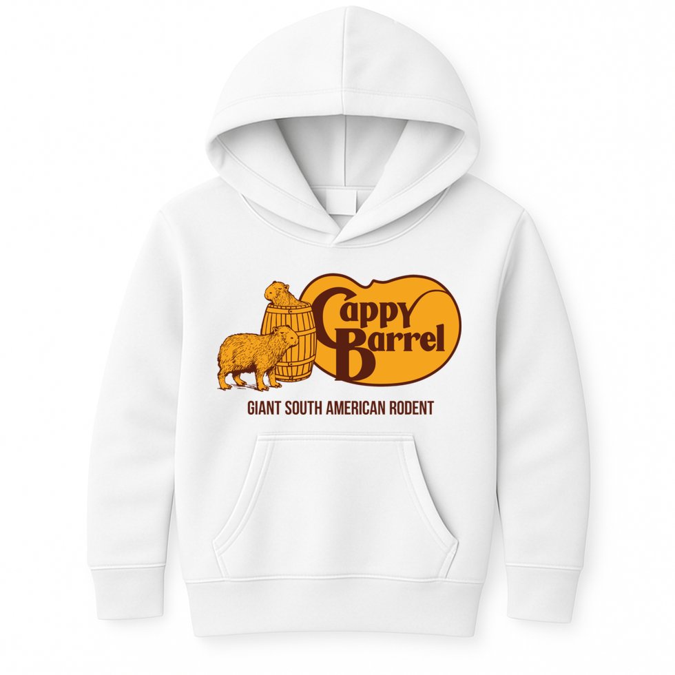 Cappy Barrel; Capybara Country Store Logo Kids Hoodie