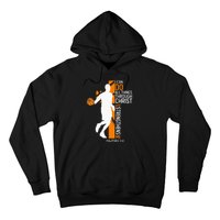 Christian Basketball Cross I Can Do All Things Through Jesus Hoodie