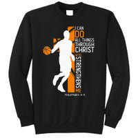 Christian Basketball Cross I Can Do All Things Through Jesus Sweatshirt