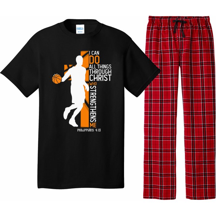 Christian Basketball Cross I Can Do All Things Through Jesus Pajama Set