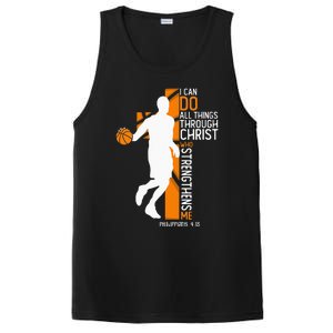 Christian Basketball Cross I Can Do All Things Through Jesus PosiCharge Competitor Tank