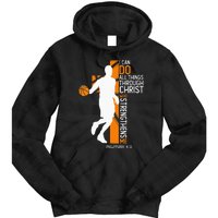 Christian Basketball Cross I Can Do All Things Through Jesus Tie Dye Hoodie