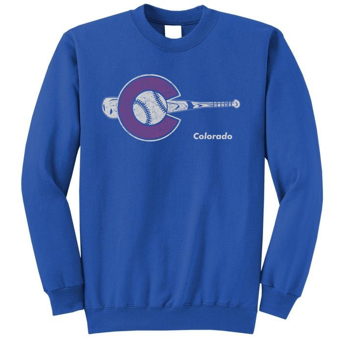 Colorado Baseball Colorado State Flag And Baseball Design Gift Tall Sweatshirt