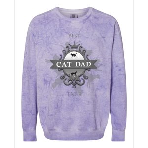 Classic Best Cat Dad Ever Cute Kitty Father Funny Gift Colorblast Crewneck Sweatshirt