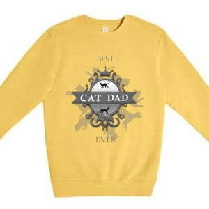 Classic Best Cat Dad Ever Cute Kitty Father Funny Gift Premium Crewneck Sweatshirt