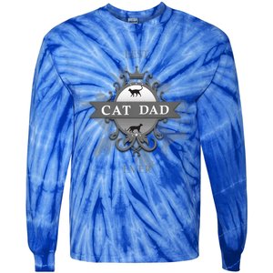 Classic Best Cat Dad Ever Cute Kitty Father Funny Gift Tie-Dye Long Sleeve Shirt