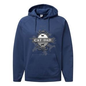 Classic Best Cat Dad Ever Cute Kitty Father Funny Gift Performance Fleece Hoodie