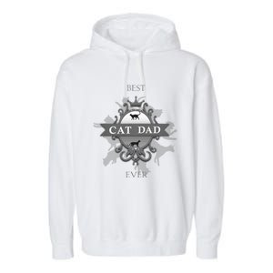 Classic Best Cat Dad Ever Cute Kitty Father Funny Gift Garment-Dyed Fleece Hoodie