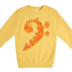 Cool Bass Clef Gift For Men Women Fire Musical Symbol Lover Premium Crewneck Sweatshirt