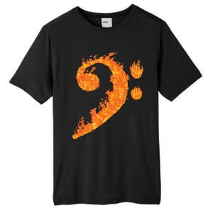 Cool Bass Clef Gift For Men Women Fire Musical Symbol Lover Tall Fusion ChromaSoft Performance T-Shirt