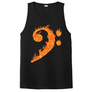 Cool Bass Clef Gift For Men Women Fire Musical Symbol Lover PosiCharge Competitor Tank