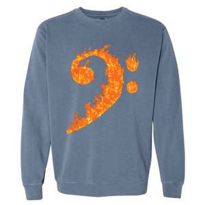 Cool Bass Clef Gift For Men Women Fire Musical Symbol Lover Garment-Dyed Sweatshirt