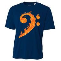 Cool Bass Clef Gift For Men Women Fire Musical Symbol Lover Cooling Performance Crew T-Shirt