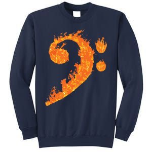 Cool Bass Clef Gift For Men Women Fire Musical Symbol Lover Sweatshirt