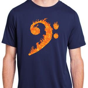 Cool Bass Clef Gift For Men Women Fire Musical Symbol Lover Adult ChromaSoft Performance T-Shirt