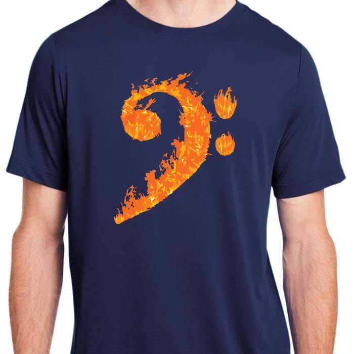 Cool Bass Clef Gift For Men Women Fire Musical Symbol Lover Adult ChromaSoft Performance T-Shirt