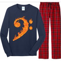 Cool Bass Clef Gift For Men Women Fire Musical Symbol Lover Long Sleeve Pajama Set