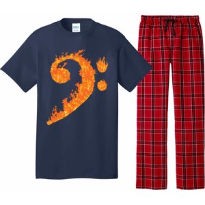 Cool Bass Clef Gift For Men Women Fire Musical Symbol Lover Pajama Set