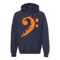 Cool Bass Clef Gift For Men Women Fire Musical Symbol Lover Premium Hoodie