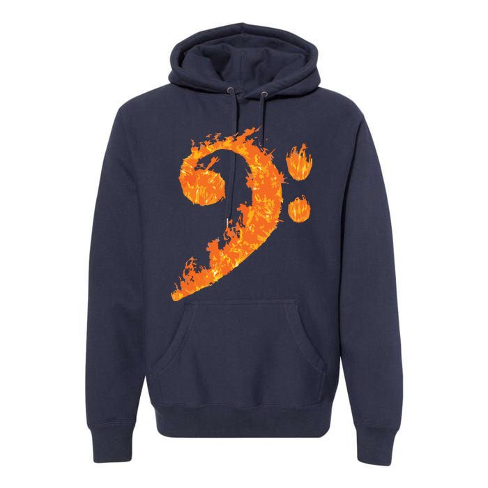 Cool Bass Clef Gift For Men Women Fire Musical Symbol Lover Premium Hoodie