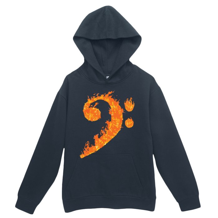 Cool Bass Clef Gift For Men Women Fire Musical Symbol Lover Urban Pullover Hoodie