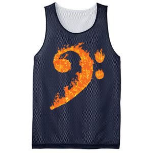 Cool Bass Clef Gift For Men Women Fire Musical Symbol Lover Mesh Reversible Basketball Jersey Tank