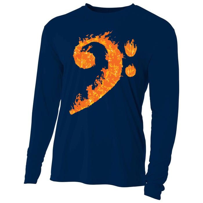 Cool Bass Clef Gift For Men Women Fire Musical Symbol Lover Cooling Performance Long Sleeve Crew