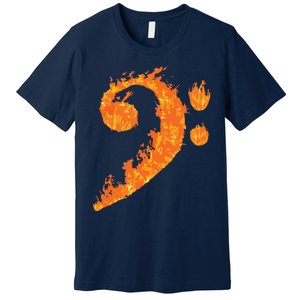 Cool Bass Clef Gift For Men Women Fire Musical Symbol Lover Premium T-Shirt