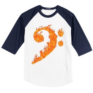 Cool Bass Clef Gift For Men Women Fire Musical Symbol Lover Baseball Sleeve Shirt