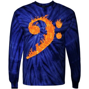 Cool Bass Clef Gift For Men Women Fire Musical Symbol Lover Tie-Dye Long Sleeve Shirt