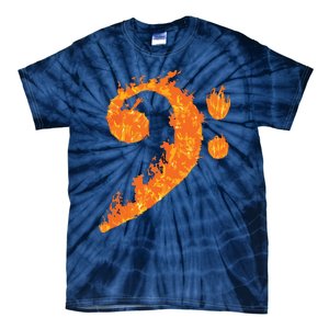 Cool Bass Clef Gift For Men Women Fire Musical Symbol Lover Tie-Dye T-Shirt