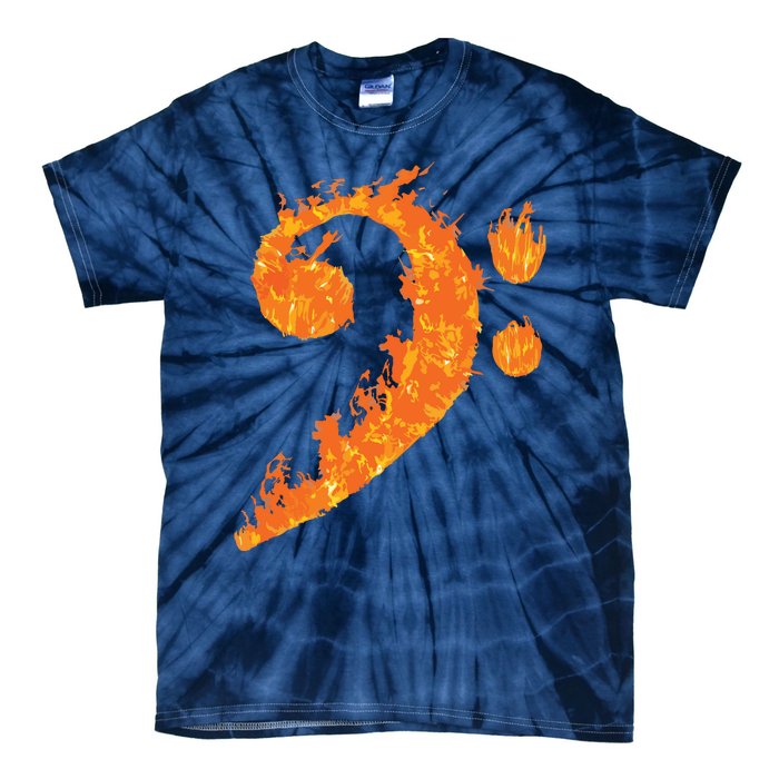 Cool Bass Clef Gift For Men Women Fire Musical Symbol Lover Tie-Dye T-Shirt