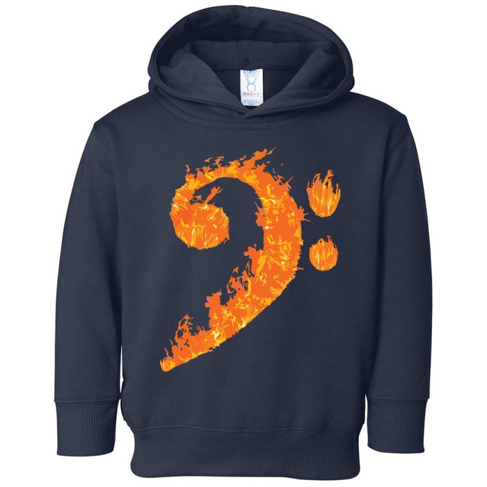 Cool Bass Clef Gift For Men Women Fire Musical Symbol Lover Toddler Hoodie