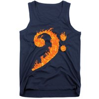 Cool Bass Clef Gift For Men Women Fire Musical Symbol Lover Tank Top