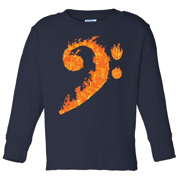 Cool Bass Clef Gift For Men Women Fire Musical Symbol Lover Toddler Long Sleeve Shirt