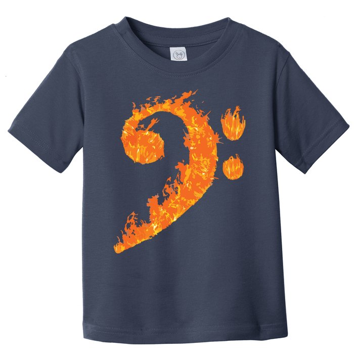 Cool Bass Clef Gift For Men Women Fire Musical Symbol Lover Toddler T-Shirt