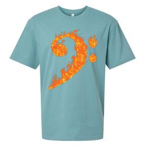 Cool Bass Clef Gift For Men Women Fire Musical Symbol Lover Sueded Cloud Jersey T-Shirt