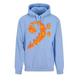 Cool Bass Clef Gift For Men Women Fire Musical Symbol Lover Unisex Surf Hoodie